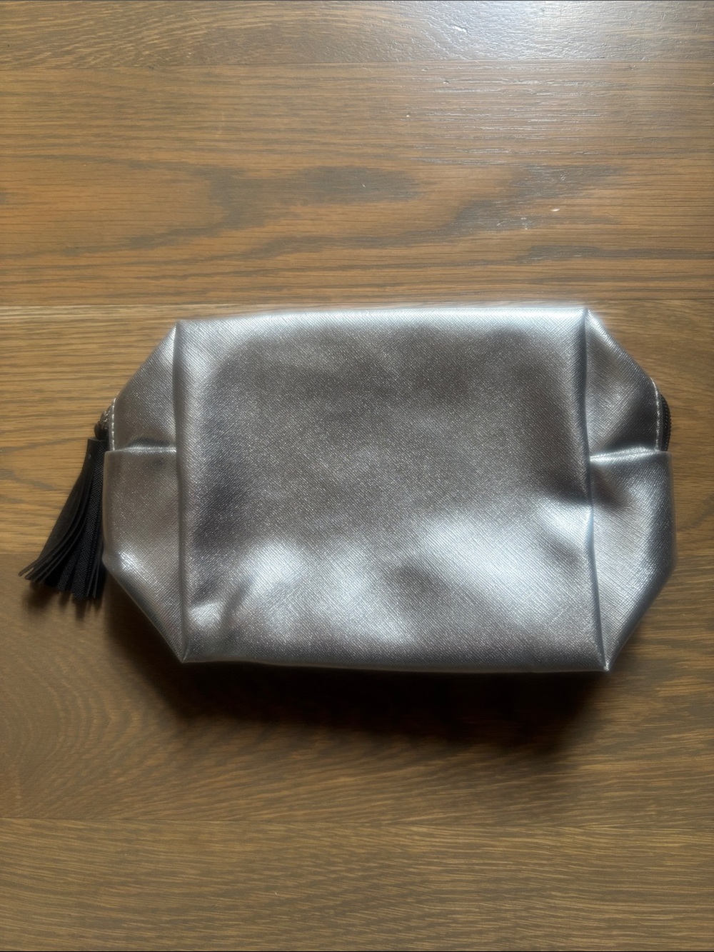 Lord & Taylor Metallic Silver Cosmetic Pouch
